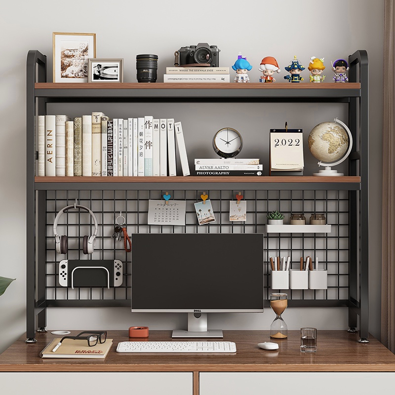 Desktop Rack Wire Mesh Grid Tabletop Organiser Bookshelf Tabletop ...