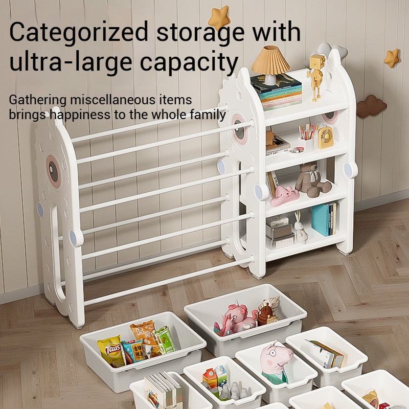 Hisoa Large Capacity Kids Storage Cabinet Sturdy Child Safe Baby Book ...