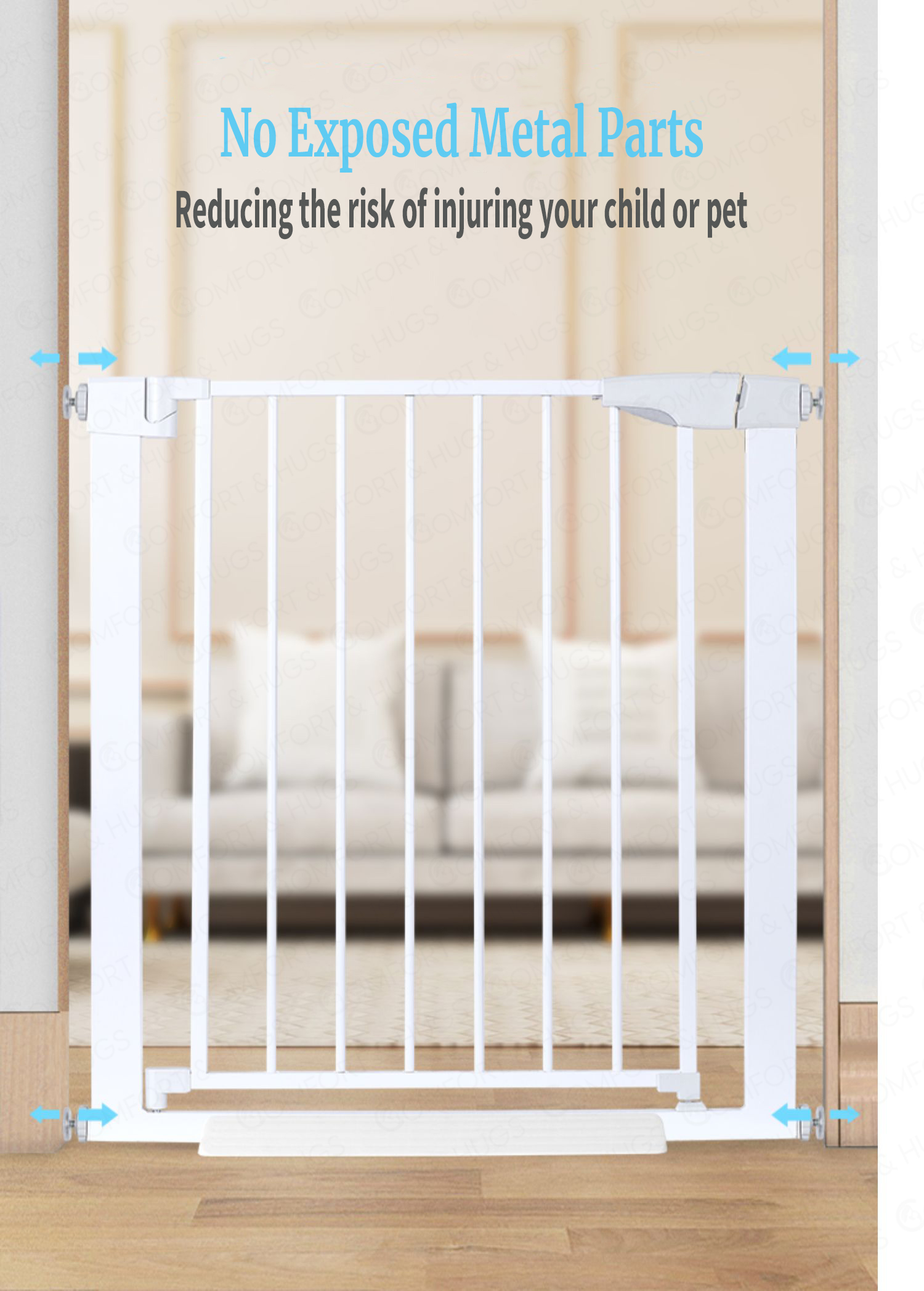 Comfort and Hugs SG Baby Safety Gate - Auto Lock Fence Bedroom Baby ...