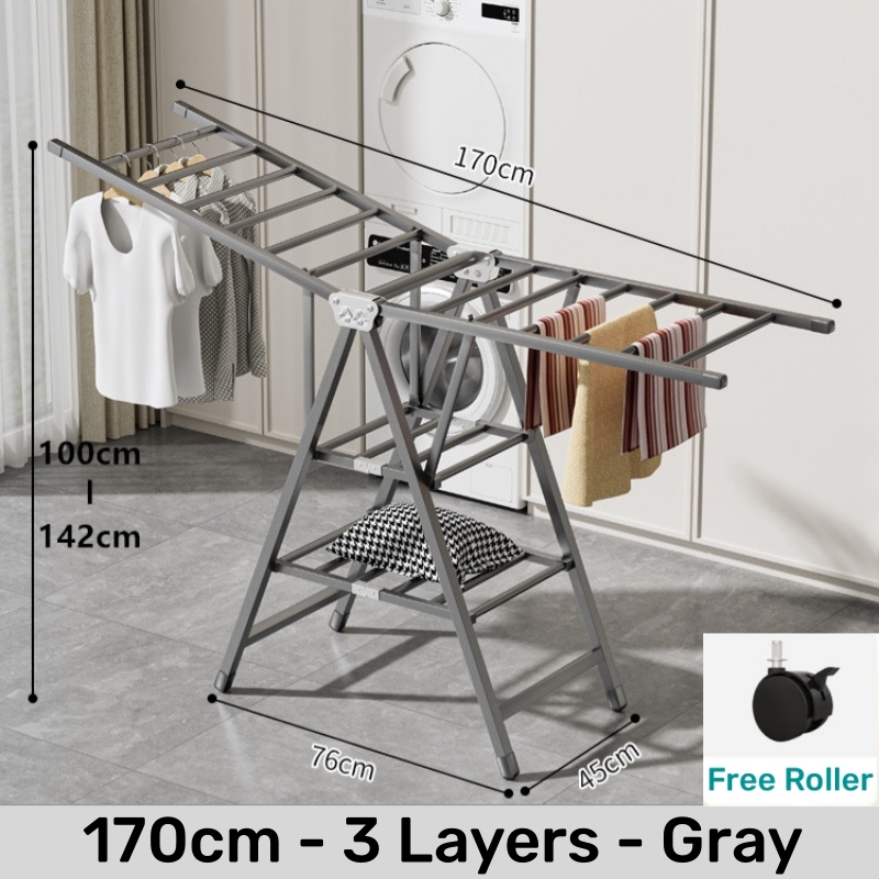 [SG Stock]Foldable Clothes Drying Rack Multifunctional Laundry Rack ...