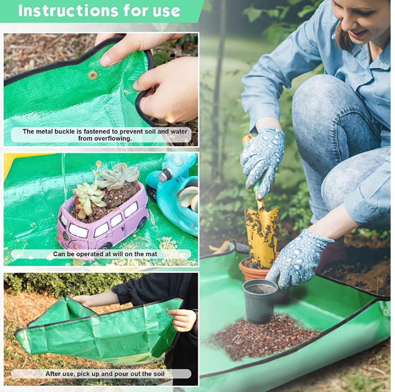 【SG STOCK】Gardening mat soil replacement mat Waterproof Plant Repotting ...