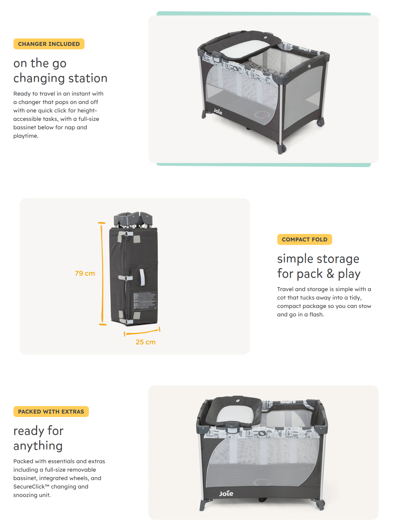 BUNDLE COMO COTBED + CHANGING UNIT AT RM2,699