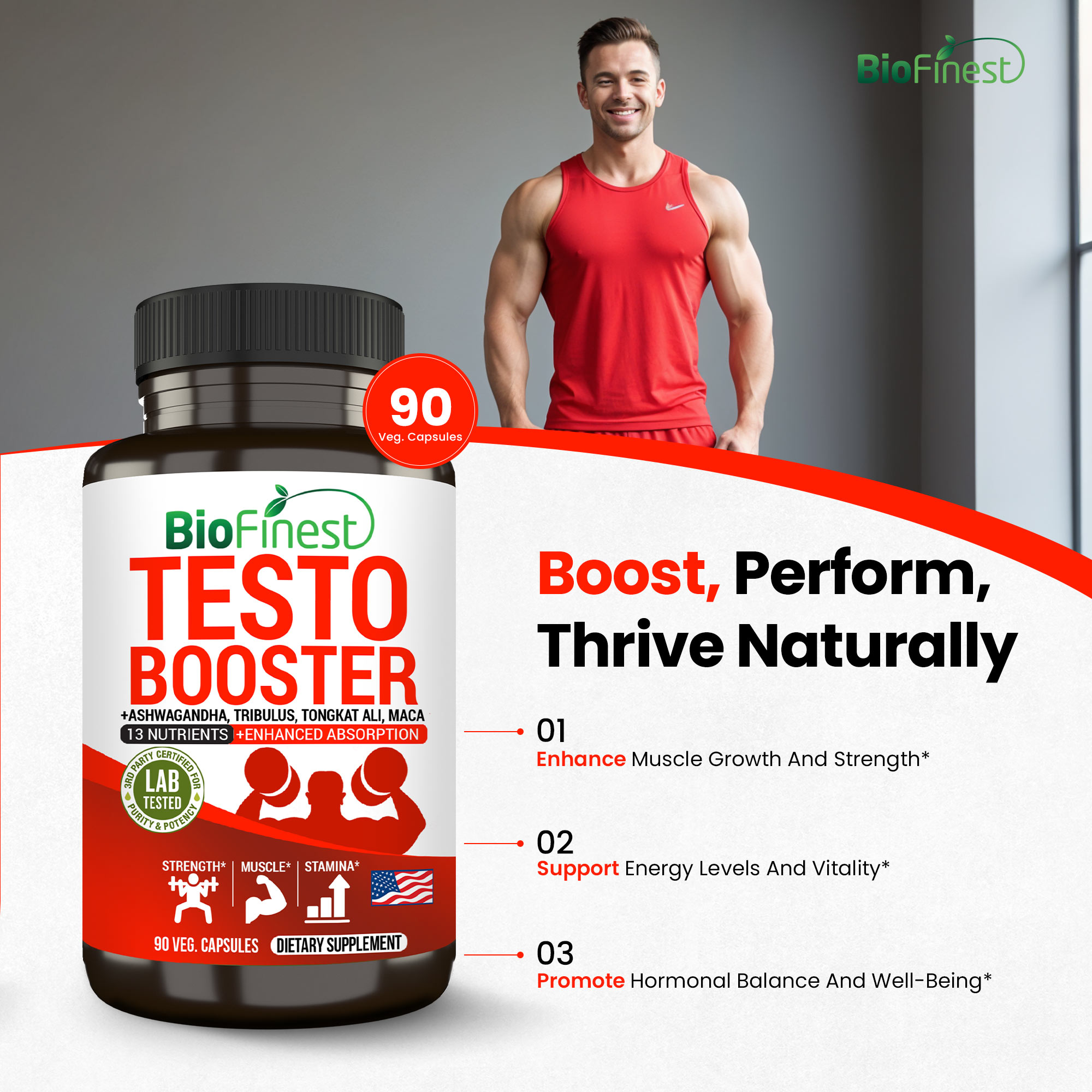 Biofinest Testo Booster Supplement Tongkat Ali Maca Ashwagandha Horny ...