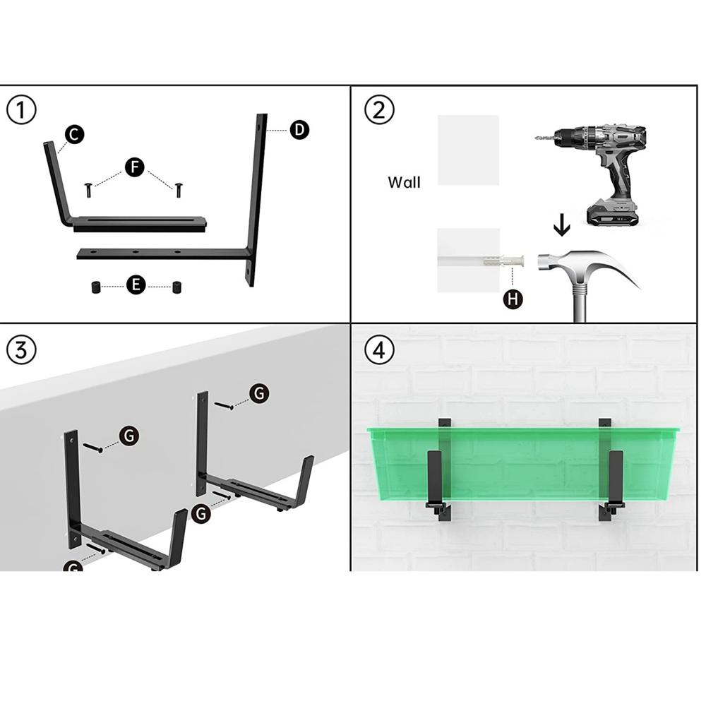 SG READY STOCK Adjustable Flower Pot Stand Hanging Rack Balcony Railing ...