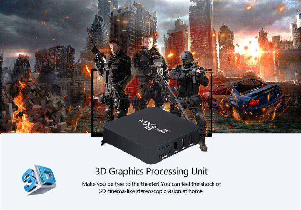 MXQ Pro Android 10.1 Smart TV Box 4KSmart Media Player Set-top Box2.4G ...
