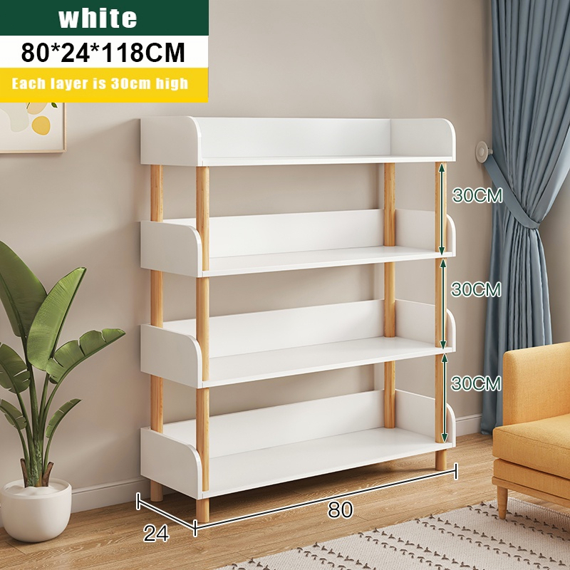 5 Tier Multipurpose Bookshelf Home Storage Shelves Rack White ...