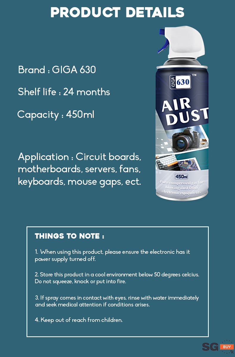 450ml Multi Purpose Cleaner Air Duster Keyboard Laptop Camera Desktop ...