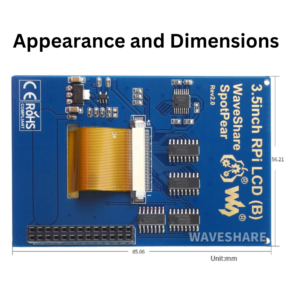 3.5inch 480×320 SPI IPS Resistive Touch Display Screen for Raspberry Pi ...