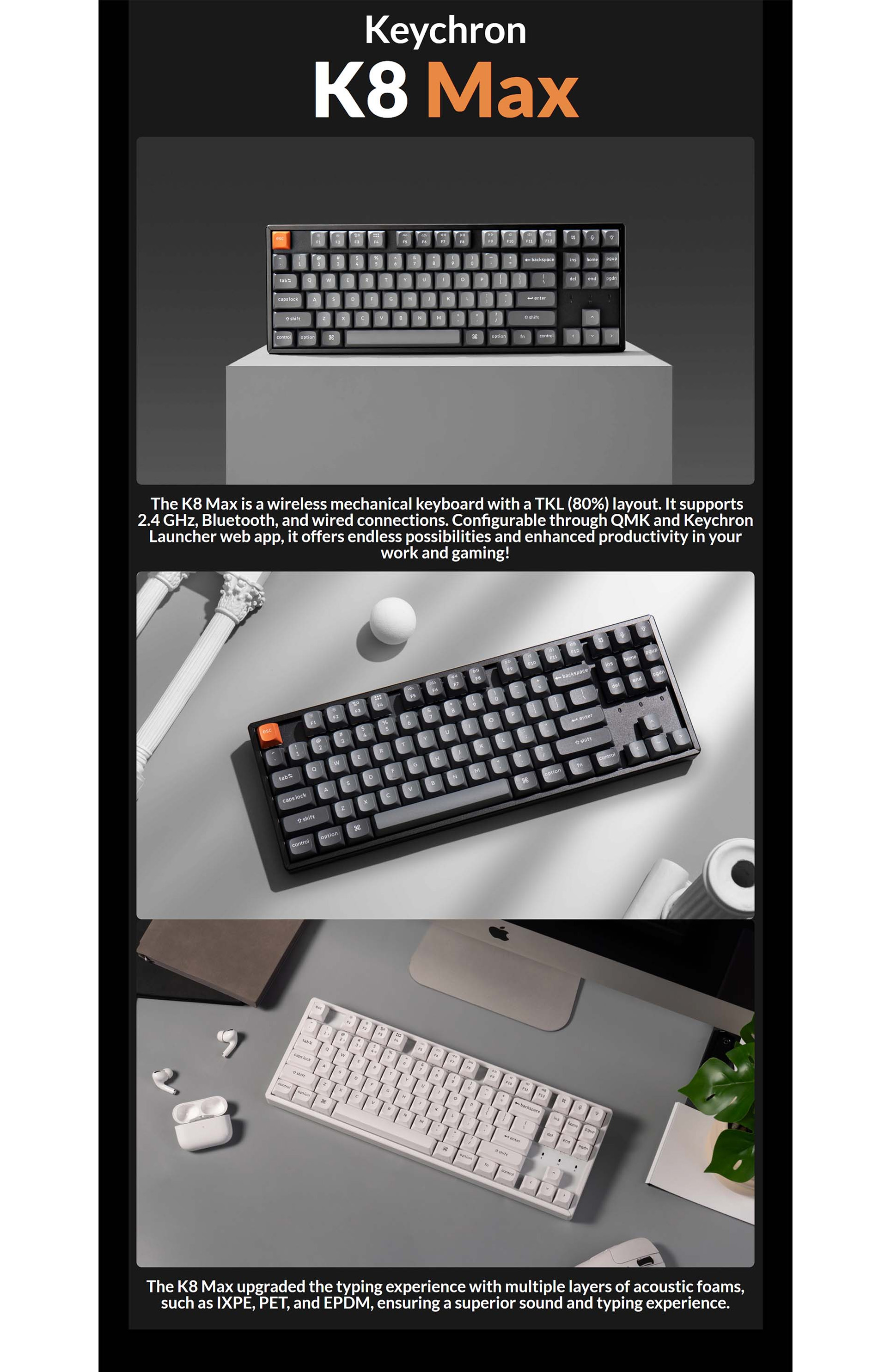 Keychron K8 Max Wireless Mechanical Keyboard | Shopee Singapore