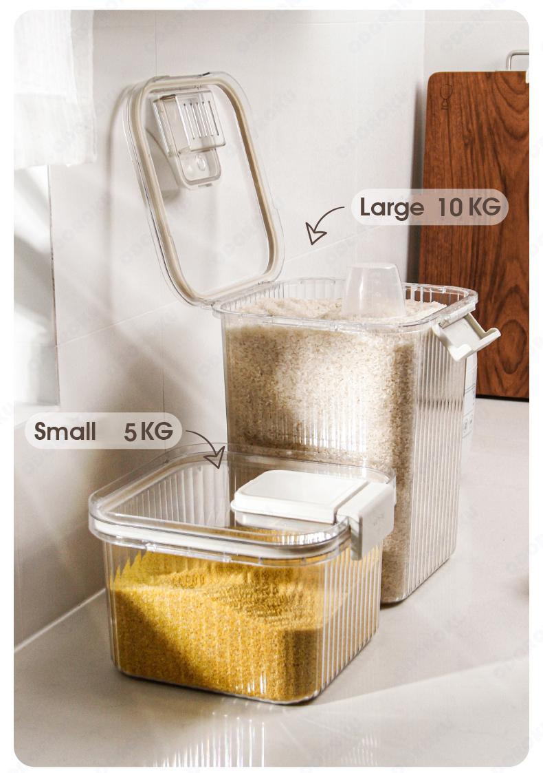 ODOROKU 5/10 kg Large Rice Storage Containers with Lids Airtight with ...