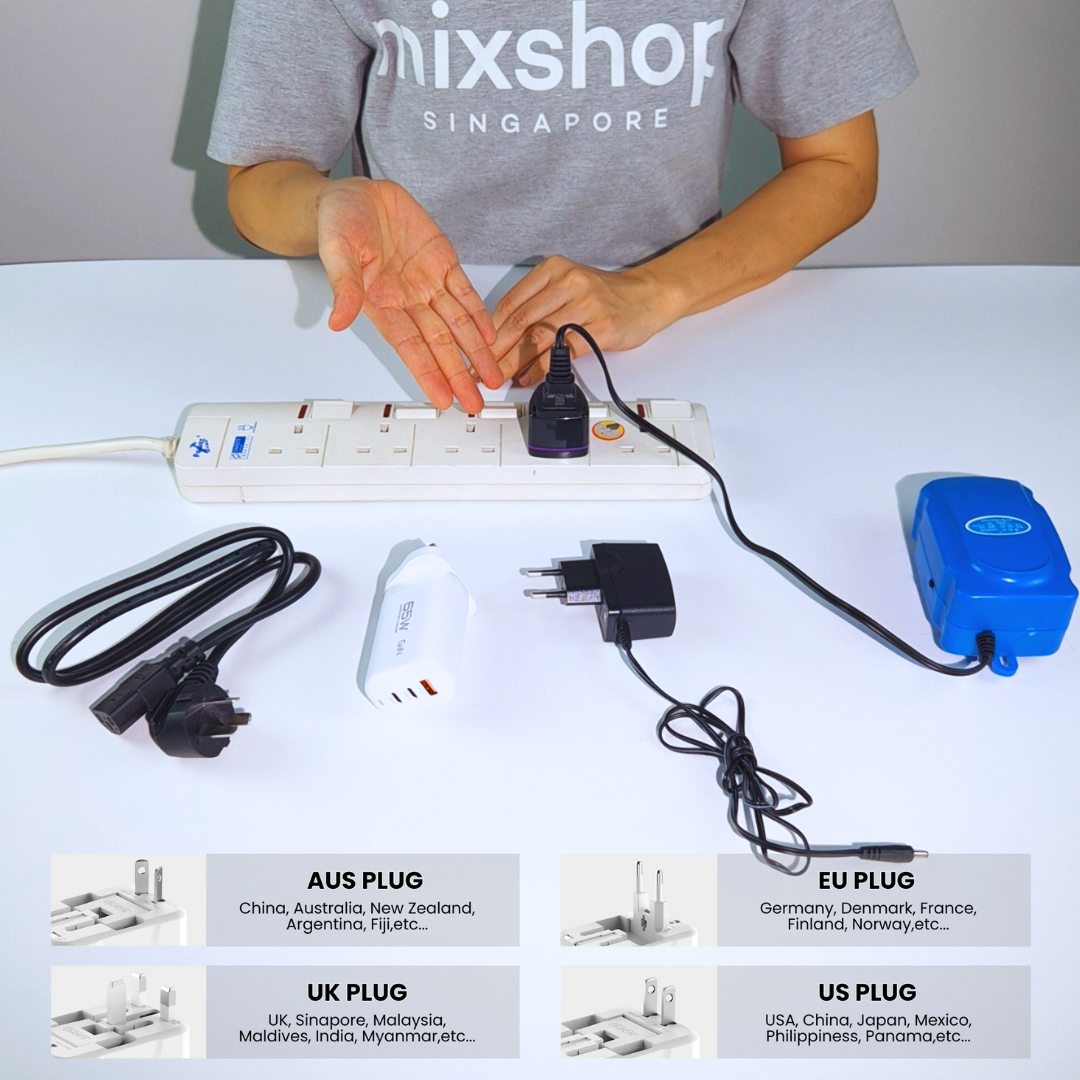 mixshop 3 Pin Plug Adapter International Multi Converter[PURE COPPER ...