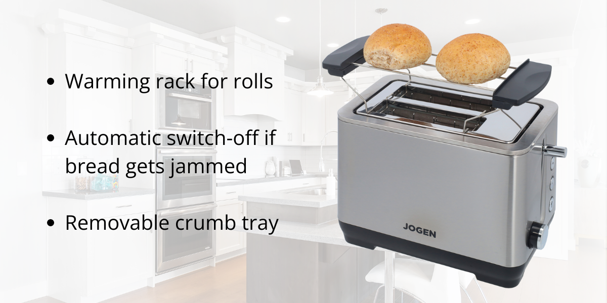 JOGEN BT 2215 XL Toaster for 2 Slices with Browning Control & Warming ...