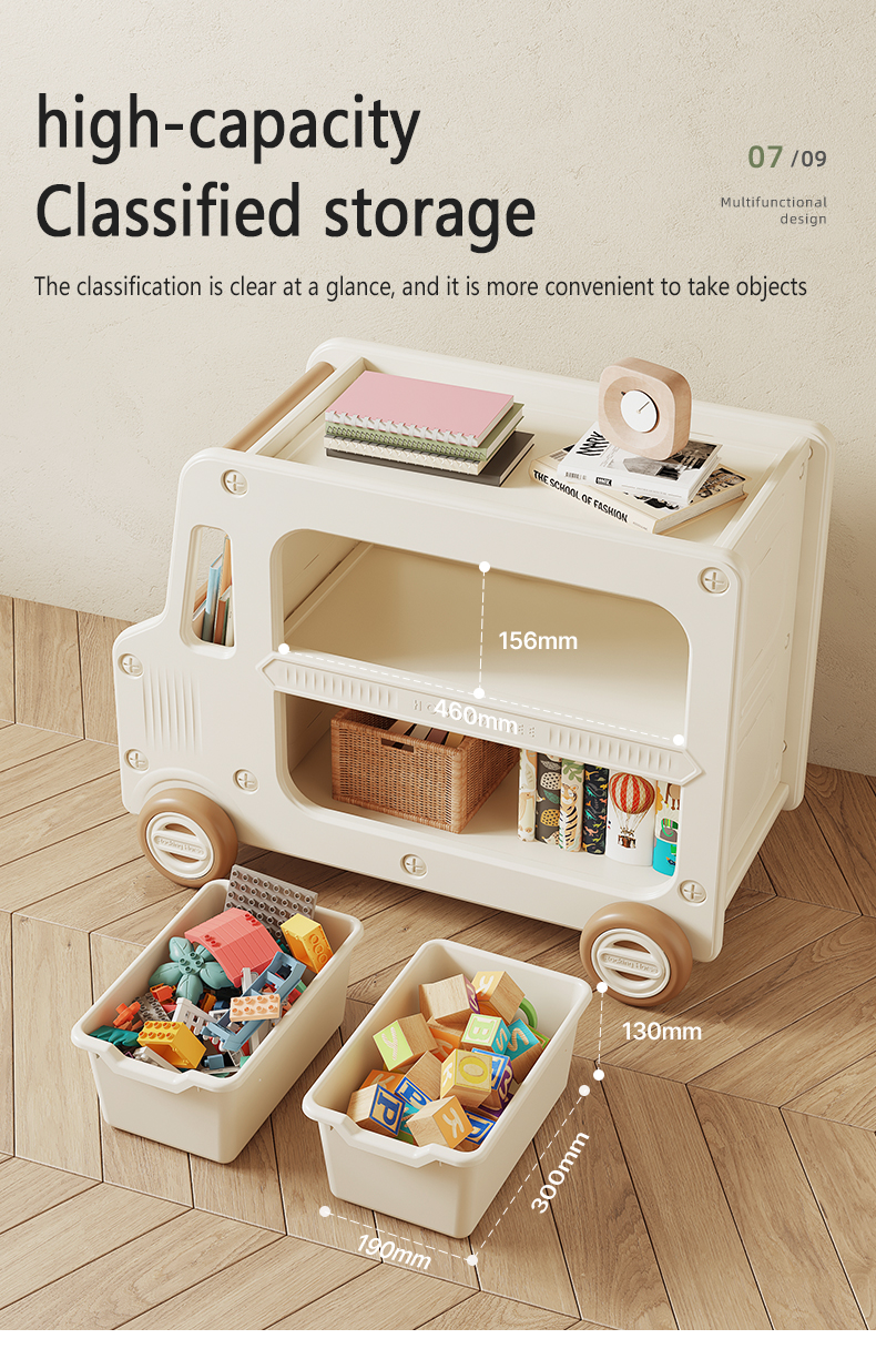 SG STOCK - 4in1 Mini Bus Storage 4 wheel Kids' Storage Bookshelve ...