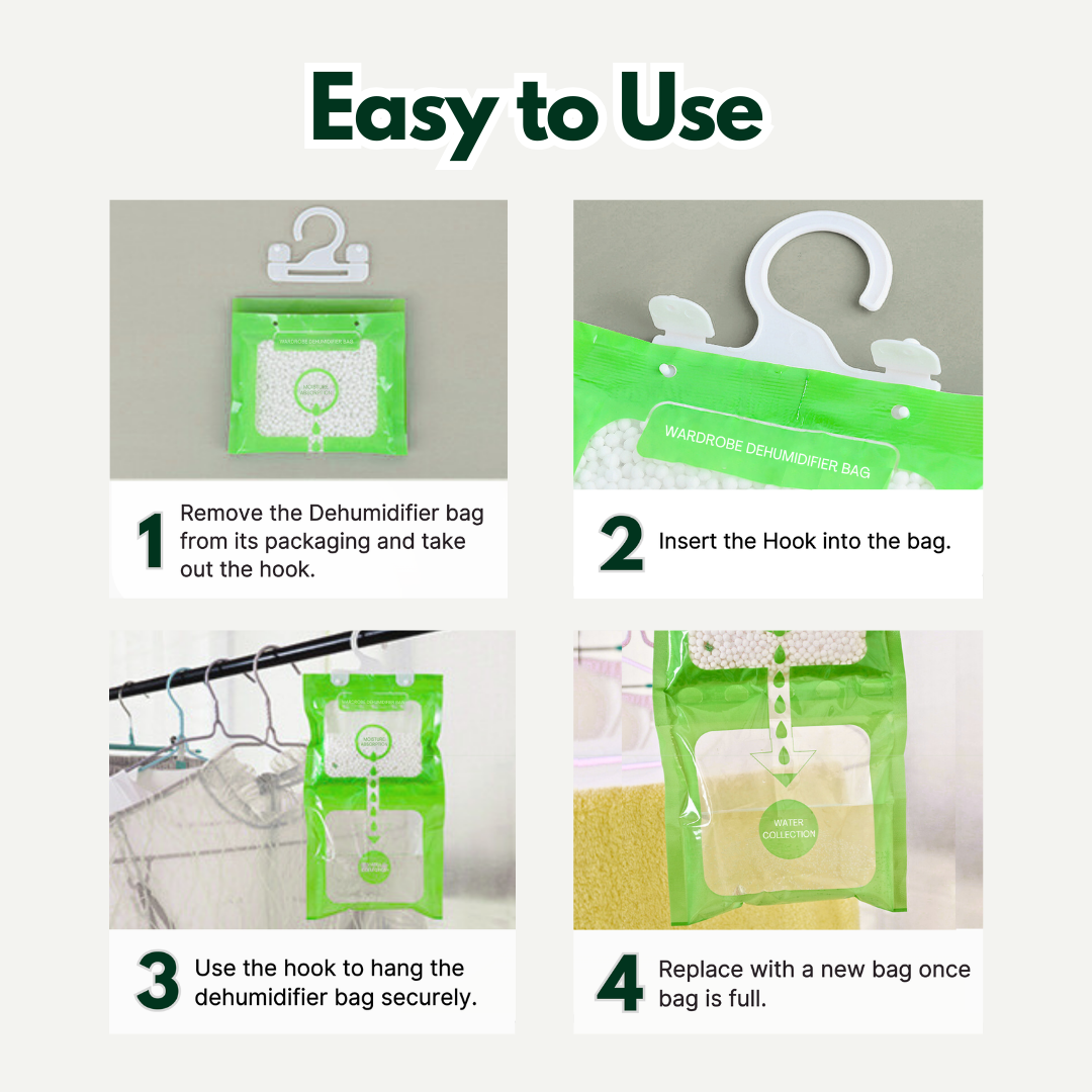 mixshop Hanging Dehumidifier Bag, Wardrobe Moisture Absorb [SG READY ...