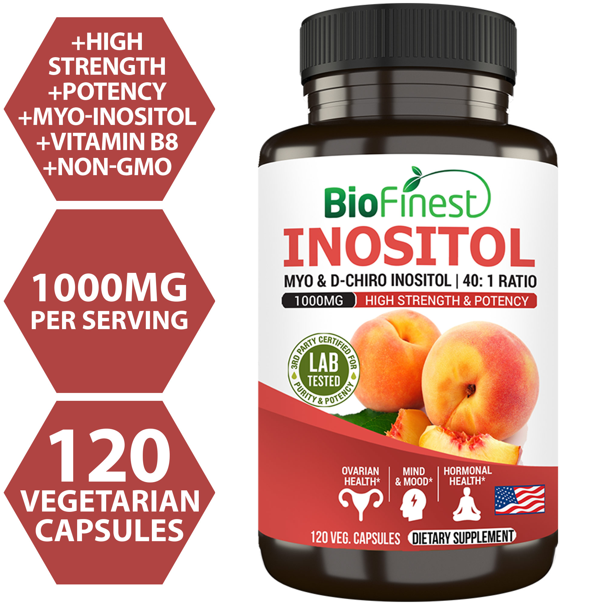 Biofinest Inositol 1000mg - Vitamin B8 Myo-Inositol D-Chiro Inositol ...