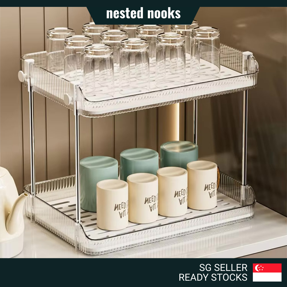 Premium Luxury 2 Tier 3 Tier Cups Drying Storage Rack Drainer ...