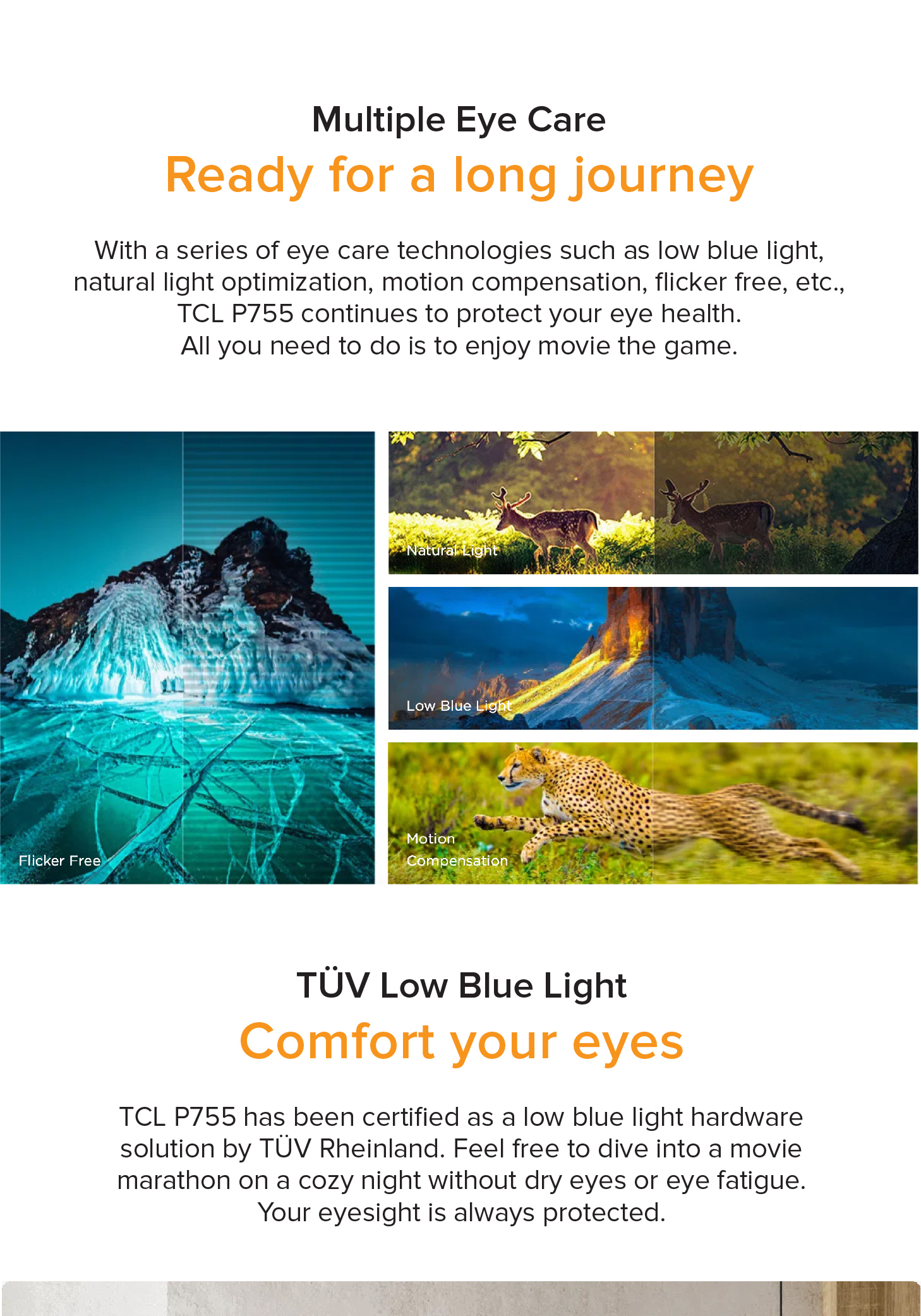 2024 TCL P755 AI Smart TV Eye Care Version 4K TV 43 inch Google TV