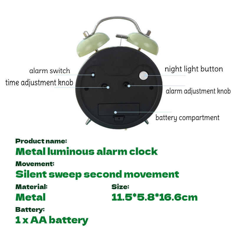 Bell Alarm No-Ticking Clock Quiet Alarm Clock Simple Living Room ...