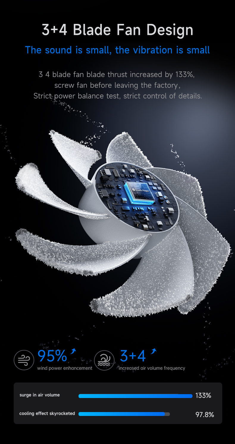 Space player Desktop Small Fan Refrigeration Small Silent Turbo Office ...