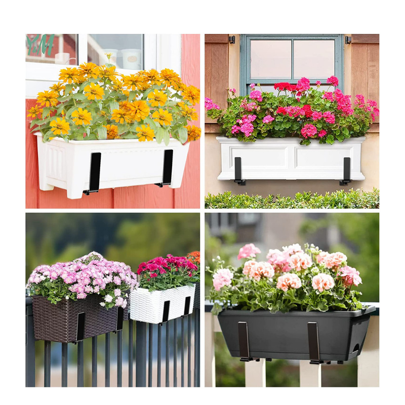 SG READY STOCK Adjustable Flower Pot Stand Hanging Rack Balcony Railing ...