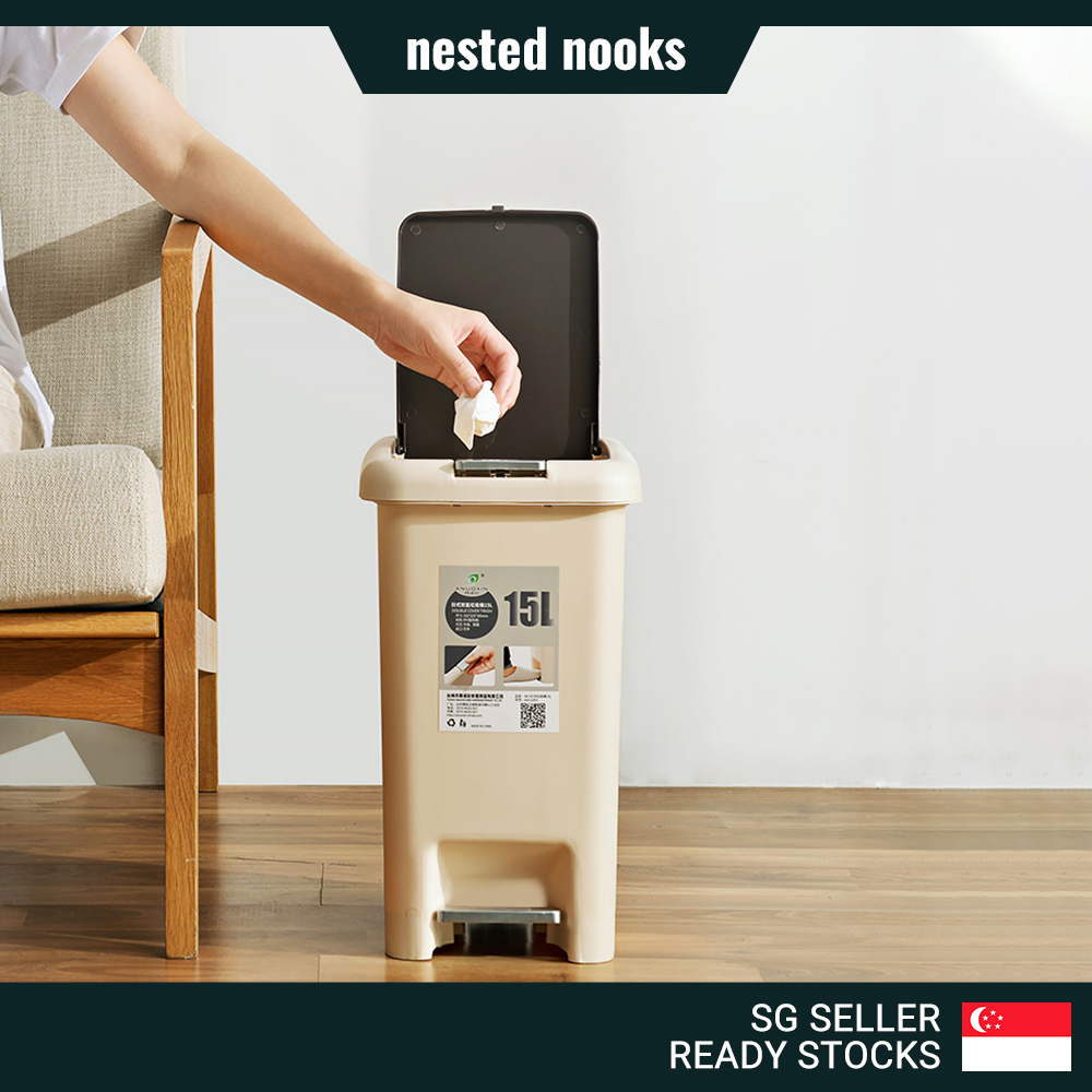 Premium Thick Quality Dual 2 Way Step Pedal and Press Button Trash Bin ...