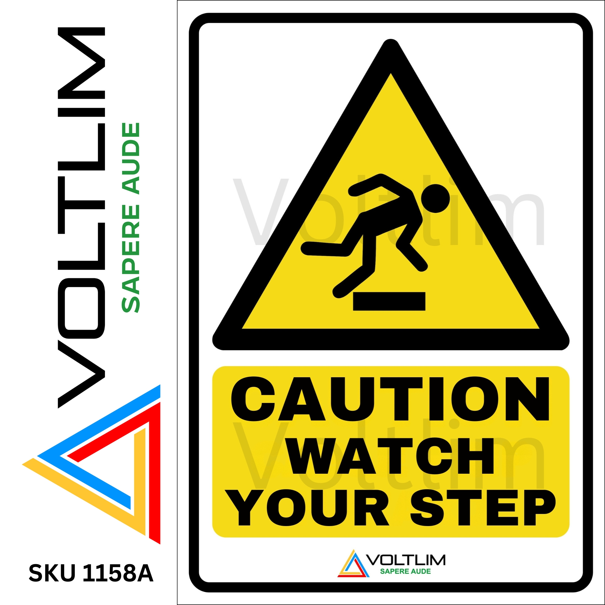 Caution Watch Your Step Warning Sign Label Sticker (Various Sizes ...