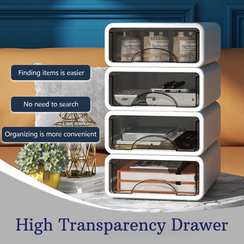 Desktop Storage Box Easy Assembly Desktop Drawer Boxes Stackable ...