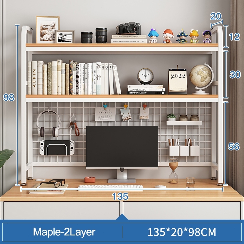 Desktop Rack Wire Mesh Grid Tabletop Organiser Bookshelf Tabletop ...