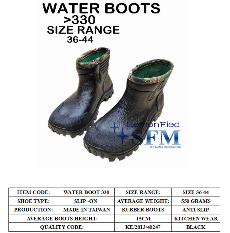 Water Boots 101 330 Kitchen Size 35-44 Anti-Slip Black MID-Cut Unisex ...