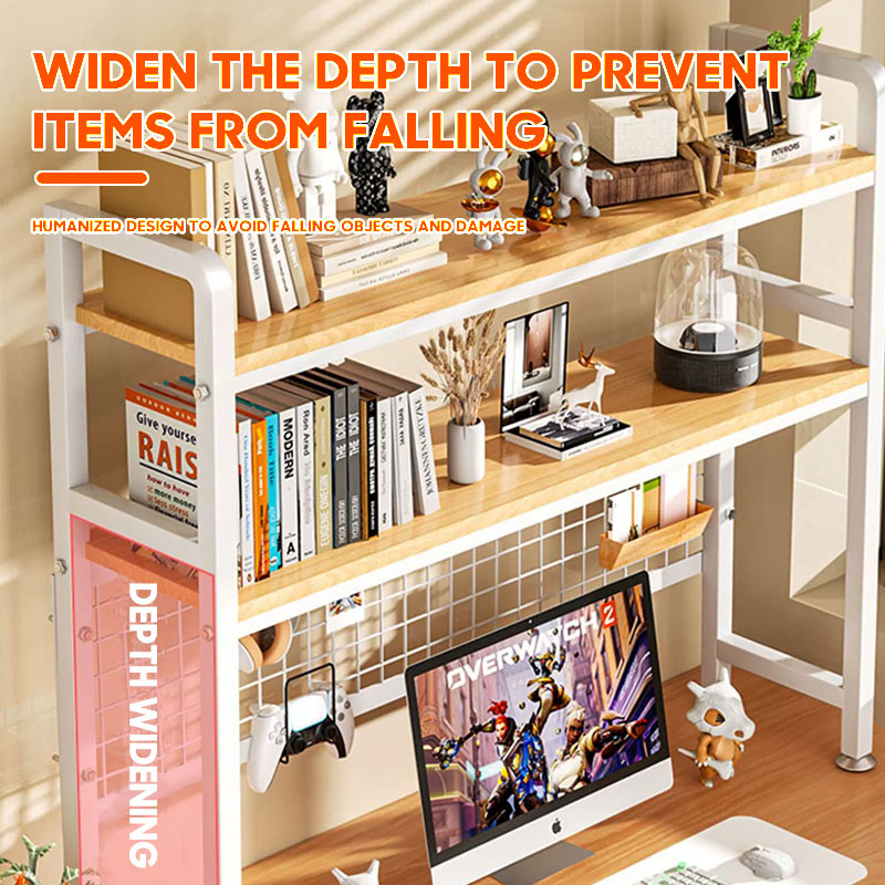 SNBDesktop Shelf Desk With Grid Bookshelf Storage Shelf Desktop Multi ...