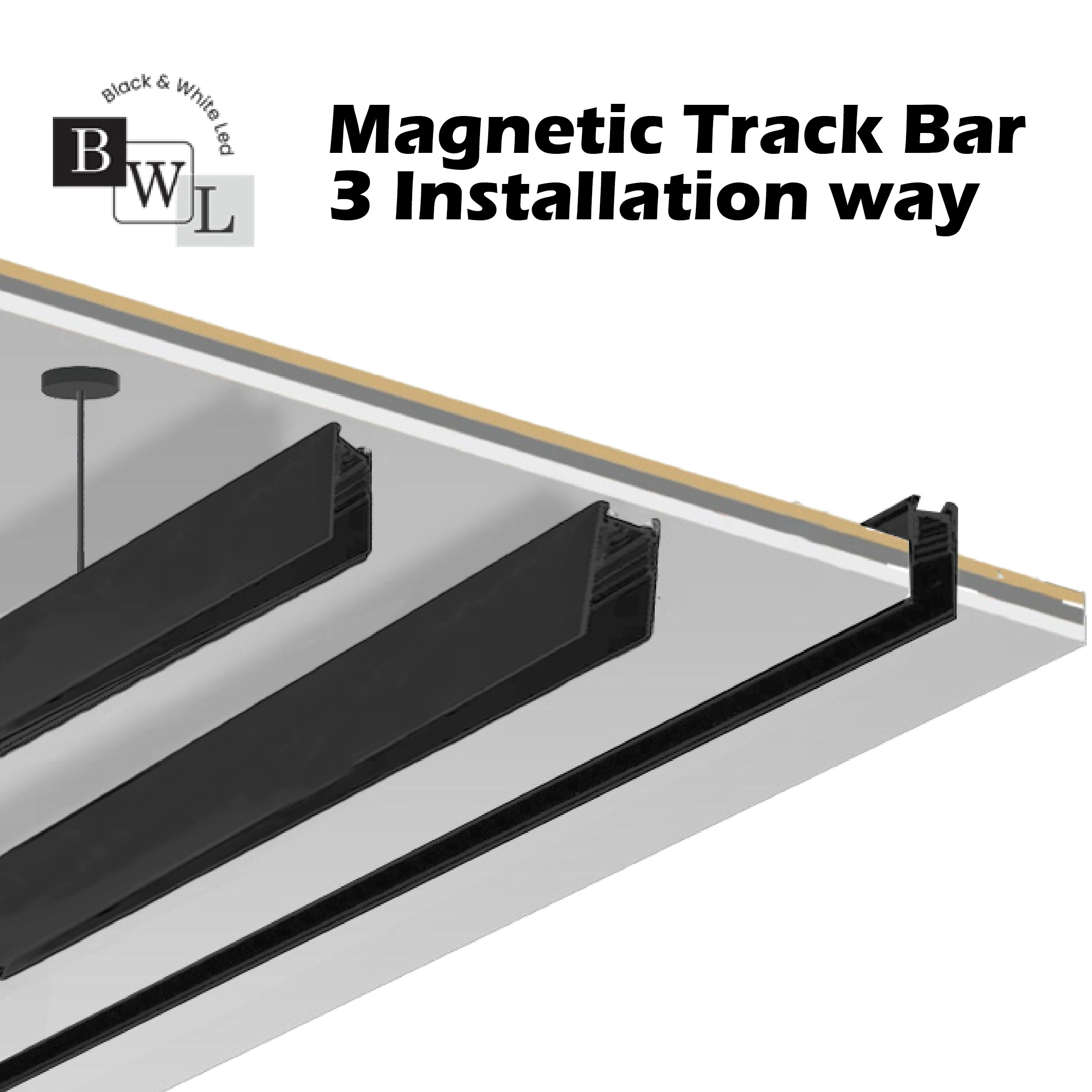 BWL Magnetic Track Light System 1M / 1.5M Magnetic Track / Mounted ...