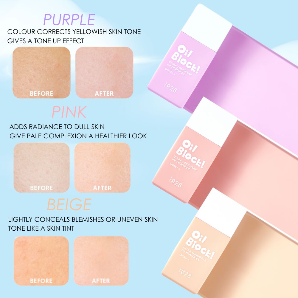 1028 Oil Block! Ultra Longwear UV Primer EX SPF50+ Purple (Colour ...