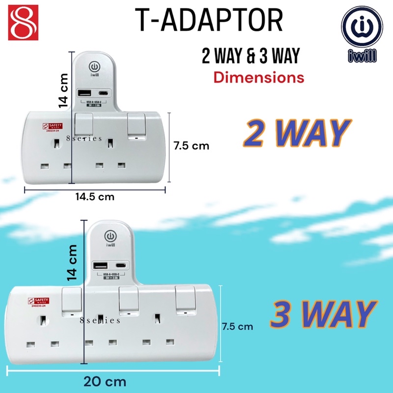 (SG seller) Multi Adaptor socket with USB-A & USB-C Charging Port for ...