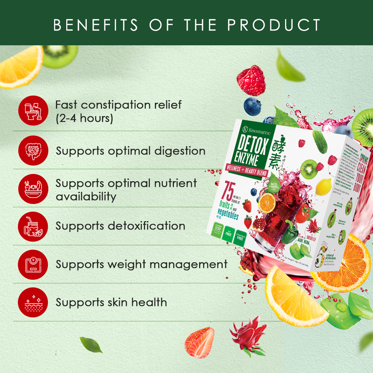 [SG60 For You] Kinohimitsu Daily Cleanse & Digest Bundle (Detox Enzyme ...