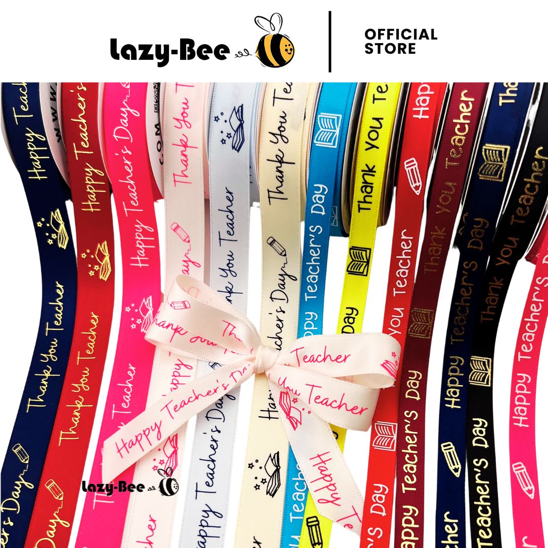 LAZY BEE Happy Teacher's Day Ribbons Thank You Teacher Premium Double ...