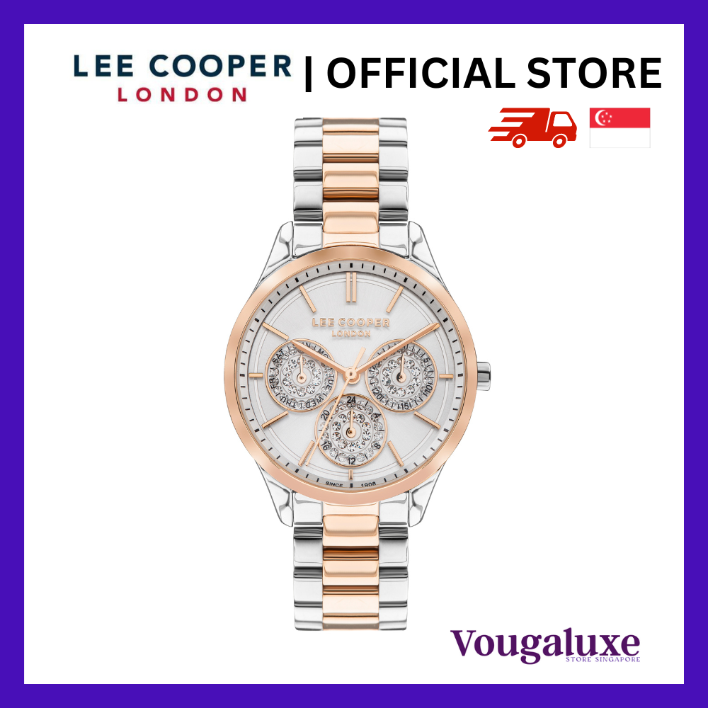 LEE COOPER OFFICIAL Women Metal Band Silver Rose Gold Watch Water Resistant Affordable Branded Timepiece 2 Years Warr Shopee Singapore