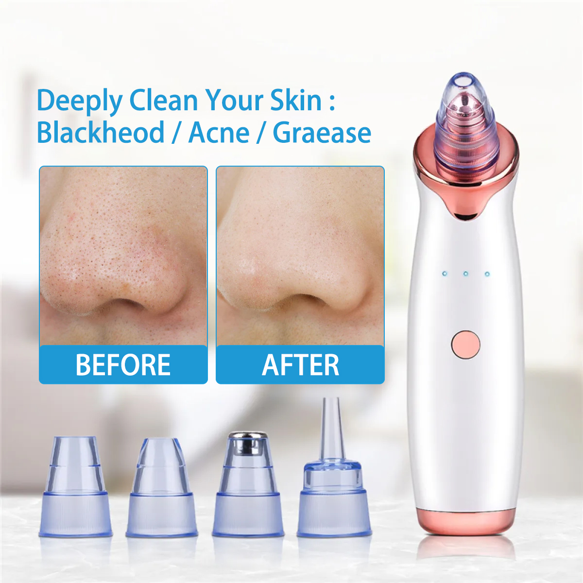 Electric Blackhead Remover LCD vacuum 祛白頭/黑頭 Facial Skin Care Whitehead ...
