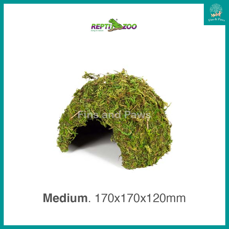 [Reptizoo] Natural Moss Dome Hideout Ornament for Frogs, Lizards, Crabs ...