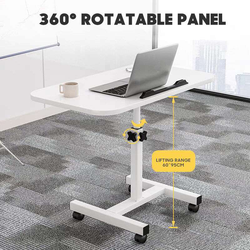 SNB Movable Table With Wheels 90° Foldable Table Laptop Study Desk ...
