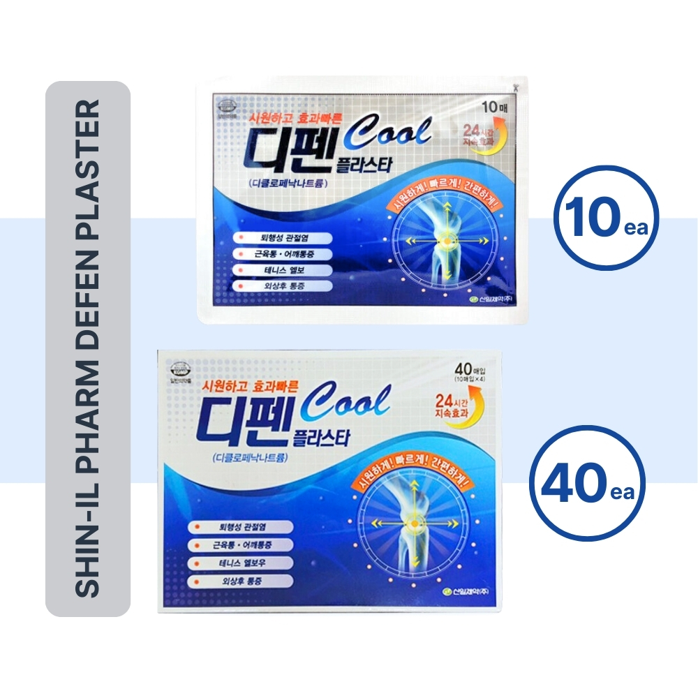 Shin-Il Pharm Defen Plaster 40 Sheets Bundle - Medicated Cool Pain ...