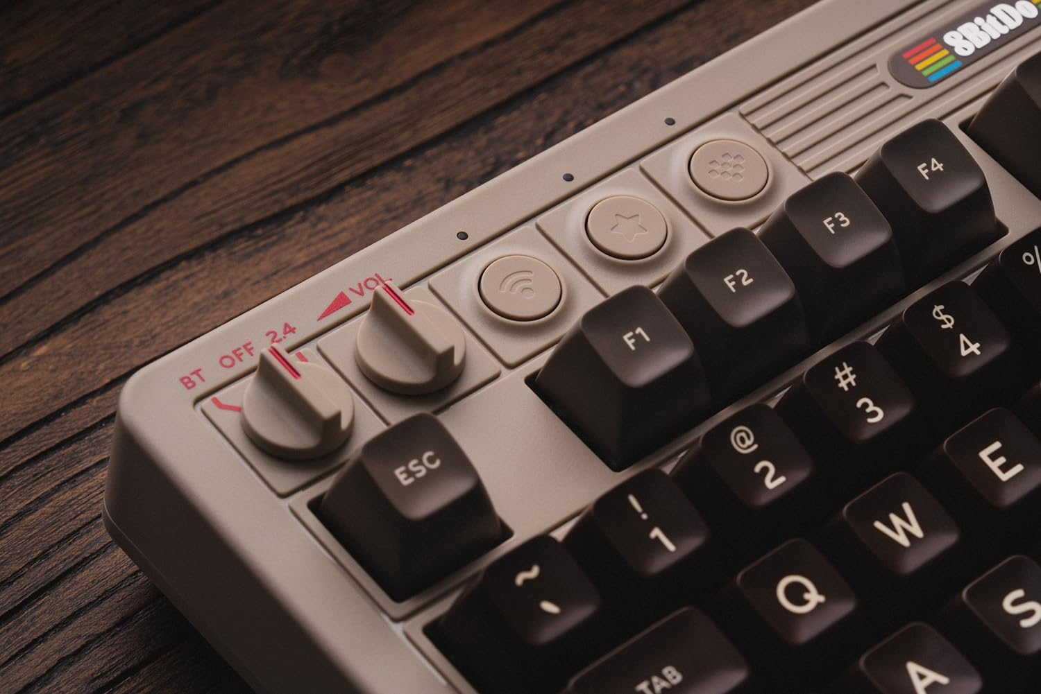 8BitDo Retro Mechanical Keyboard, Bluetooth/2.4G/USB-C 87 Keys, M & C64 ...