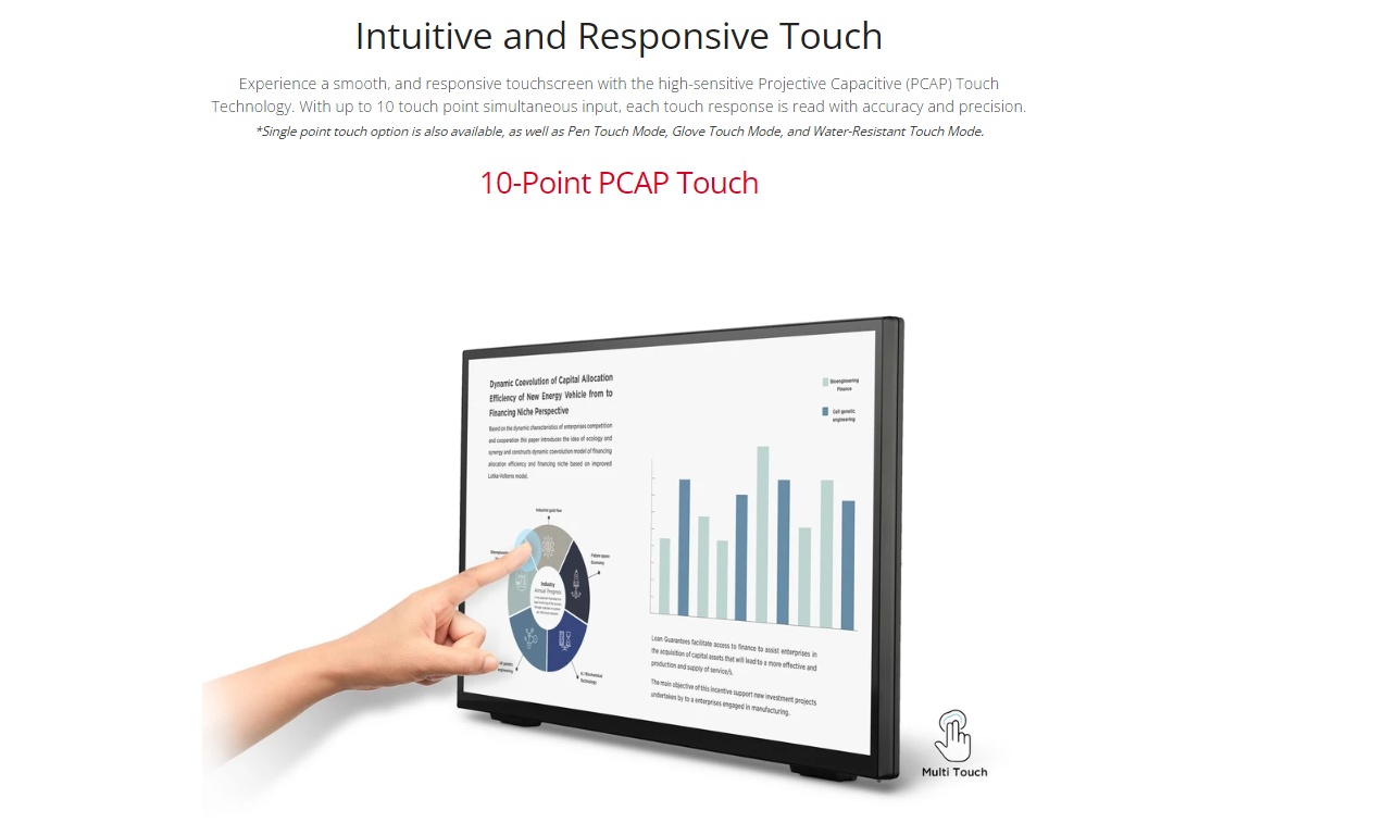 ViewSonic TD2465 24” Frameless Touch Monitor with 10 Points PCAP (3 ...