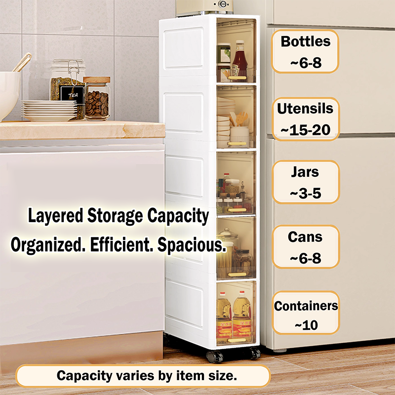 L20/25CM Flip-Top Drawer Organizer Gap Cabinet Plastic Kitchen Cabinet ...