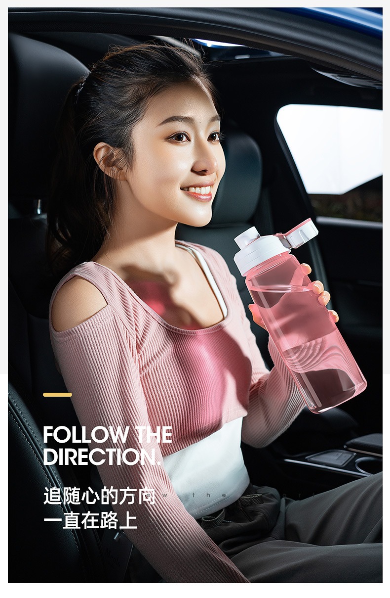 Sports Water Bottle with Leak Proof Flip Top Lid BPA Free Carry Cap ...