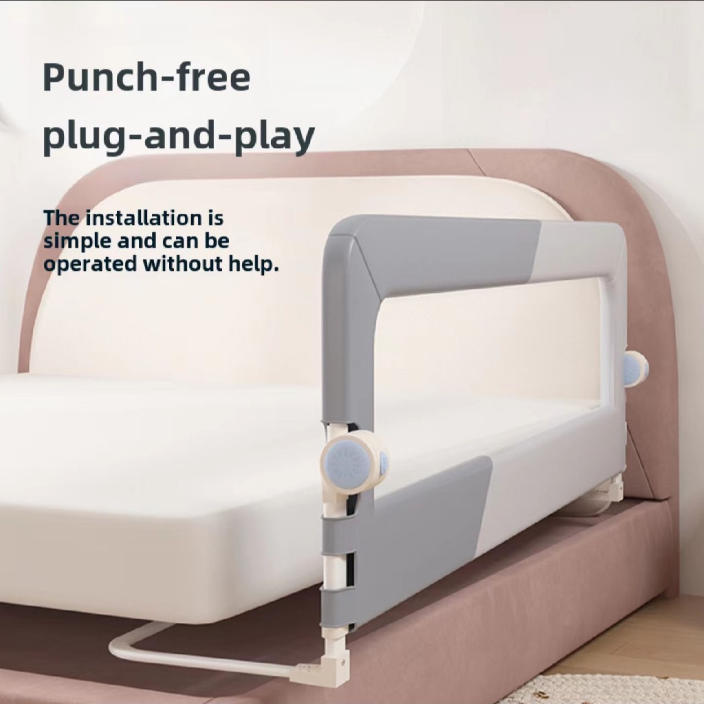 ⭐🇸🇬 Baby Bed Guard Safety Fence FOLD DOWN DESIGN anti-fall bumpe Bed ...