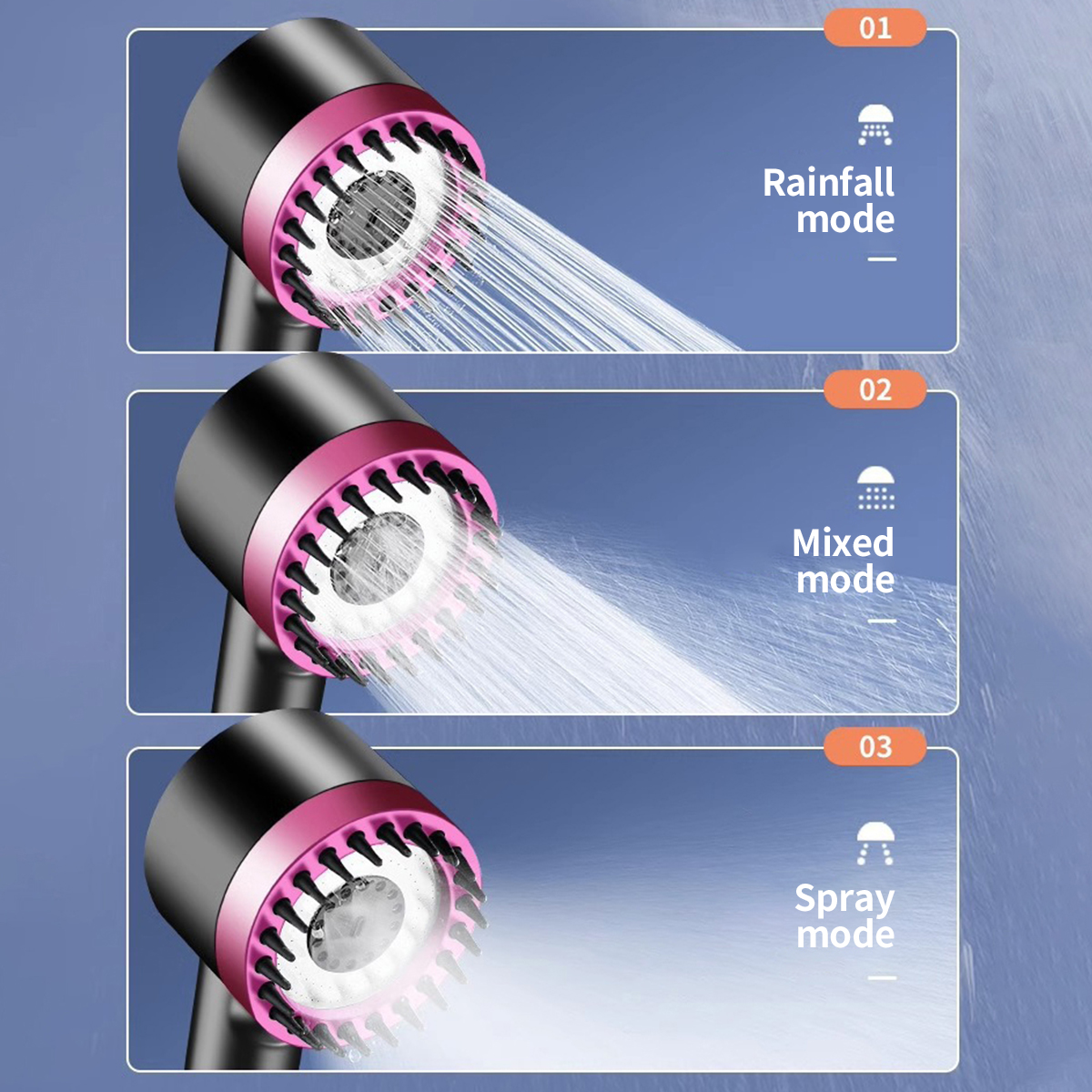 High Pressure Showerhead with Filter Bathroom Shower Head Water Saving ...