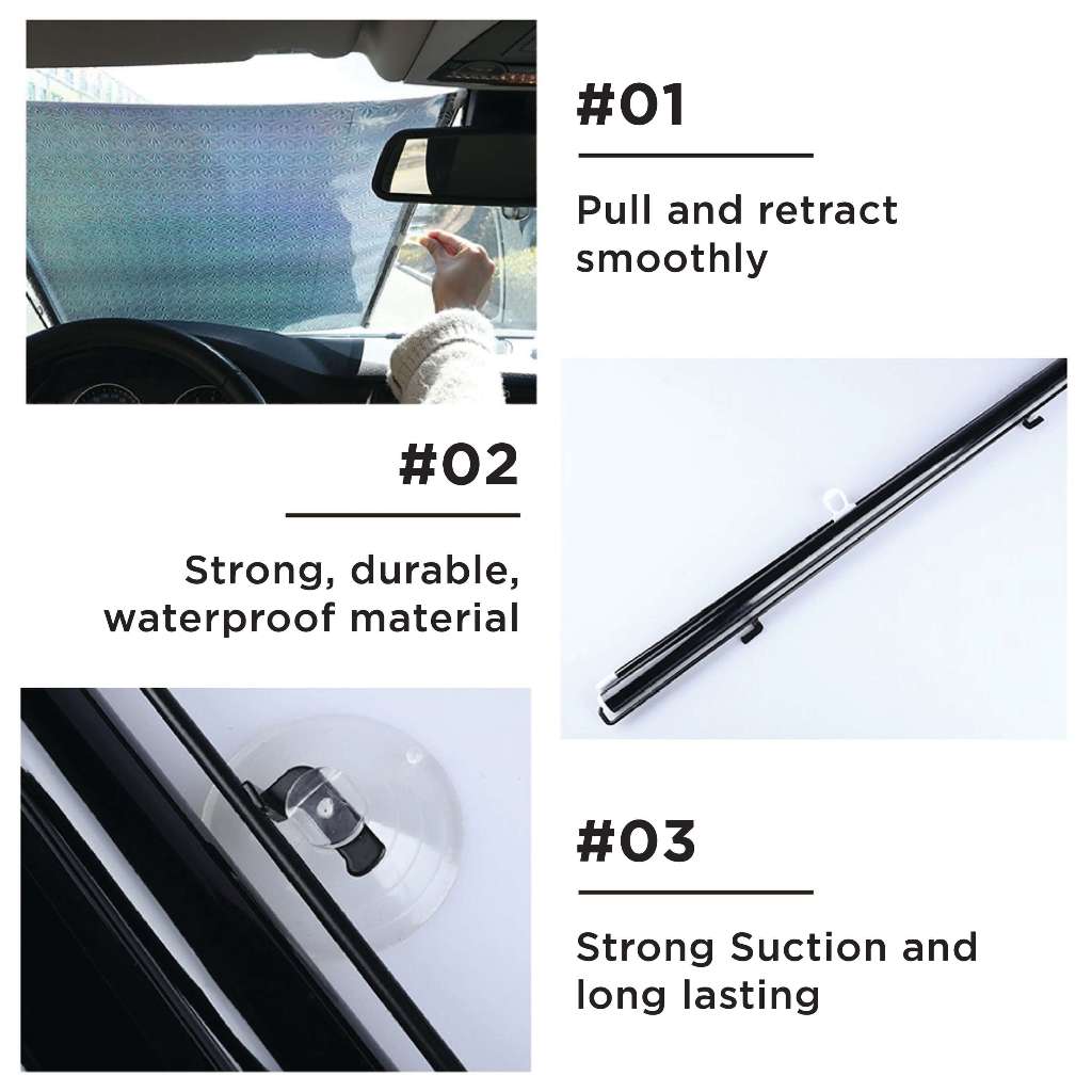 Retractable Adjustable Sunshade Curtain /Blackout curtain /Removable ...