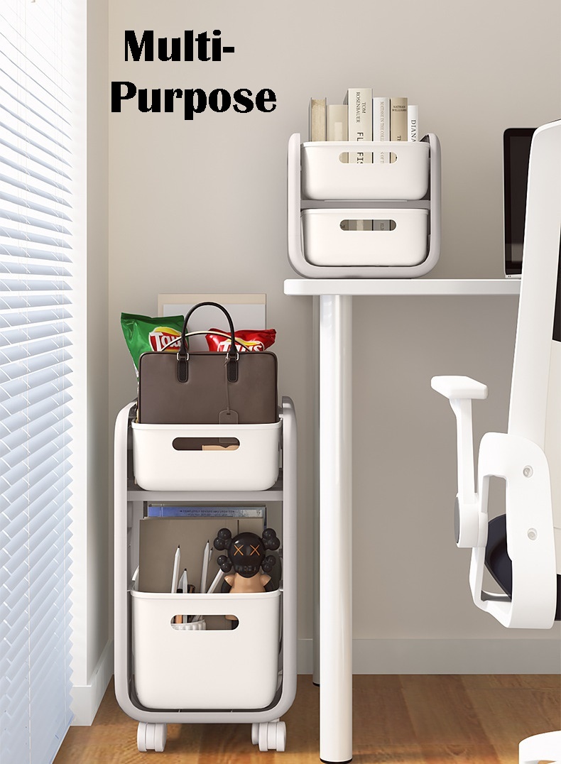 *SG SELLER* 2 Tier Movable Drawer Storage Rack for Kids School Bag Book ...