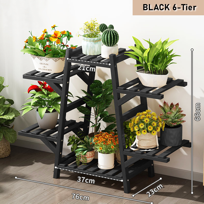 [SG STOCKS] Natural Plant Rack Flower Rack Indoor Balcony Living Room ...