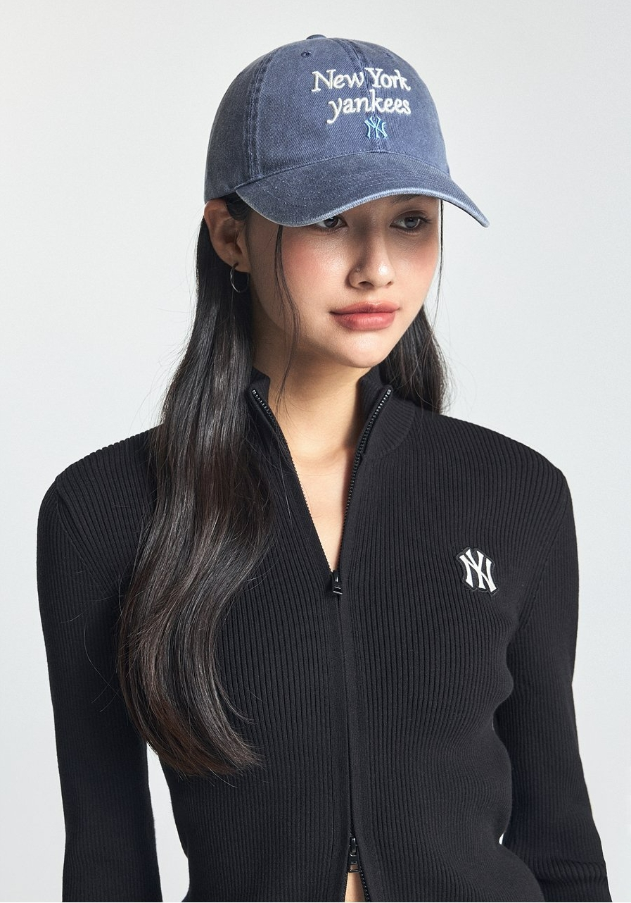 [MLB] Varsity Lettering Washing Unstructured Ball Cap/追跡付 MLB NY Yankees Varsity Lettering Unstructured Ball Cap Black